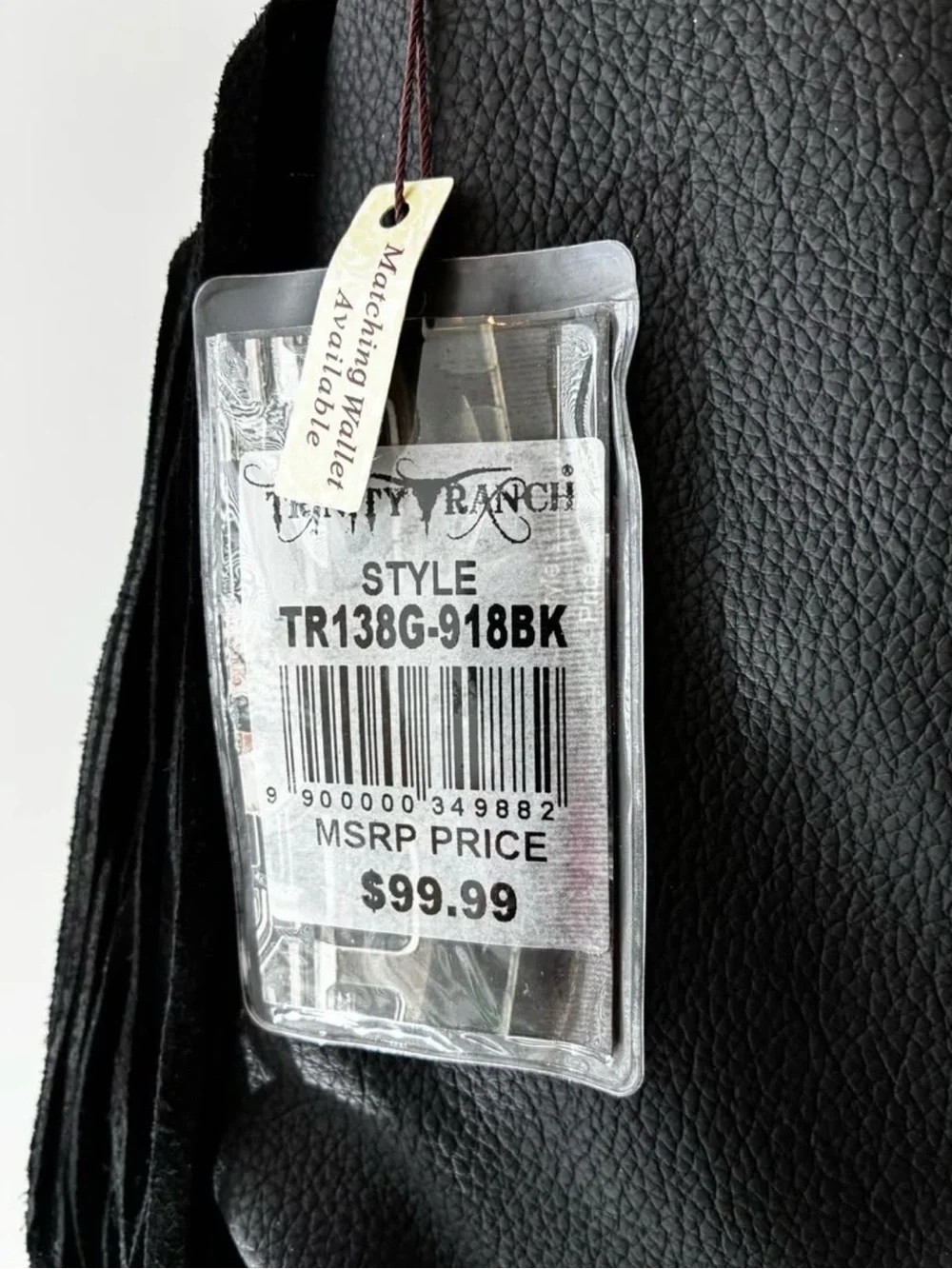 Woven Center Fringe Shoulder Bag in Black